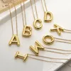 Pendant Necklaces ALLYES Alphabet Balloon Bubble Initial Letter For Women Men Gold Plated Copper Chunky Necklace Jewelry Gift