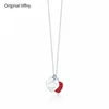 Fashion designer Necklace 925 sterling silver letter heart Pendant Necklaces Female Jewelry Exquisite Craftsmanship Classic Blue Heart Luxury women