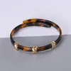 Puravida-Pulseras con dijes para mujer, brazalete de resina de acetato personalizado acrílico con estampado de leopardo, moda Vintage, Party209S