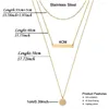 Hänghalsband Minamama rostfritt stål tre lager kedje mynt skivhalsband för kvinna flerskikt choker smycken gåva