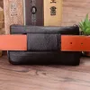 Bolso de cintura de negocios de cuero genuino Primera capa de cuero de vaca Hombres Hip Bum Fanny Hook Pack Loop Skin Belt Case Teléfono celular móvil 231220