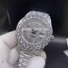 Krappenbesetzte Diamant-Herrenuhr voller Iced-Armbanduhr, silbernes Edelstahlgehäuse, Diamantarmband, 43 mm, automatische Herrenuhren182u