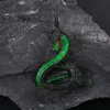 HIP HOP 5A CZ Stone utwardzony Bling Out Out Black Cobra Snake Pendants Naszyjnik dla mężczyzn raper biżuteria prezent256p