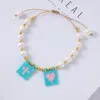 Strand Boheemse stijl Peach Heart Miyuki Bracelet Ins Rice Bead Hang Tag Staal Zutwater Pearl Vrouw