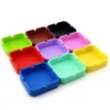 Silicone Ashtray Rubber Square Cigarette Container Jar Ash Cigarette Tray Tobacco Plate Luminous Camouflage Circular Ashtray Smoking Cup Holder DHL