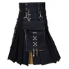 Erkek Şort Moda İskoç Kilt Cosplay İskoçya Retro Gotik Piled Etek Hip Hop Ortaçağ Tarzı Karnaval Partisi