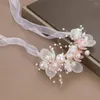 Hair Accessories Flower Headband Adjustable Faux Pearl Hairband For Girls Princess Style Wedding With Anti-slip Design Fairy