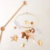 Baby Wood Rattles Bed Bell Soft Filt Cartoon Elephant Cloudy Star Hanging Bell Bell Mobile Crib Montessori Education Toys 231221
