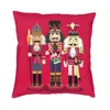 Nutcracker Soldier Toy Christmas Gift Cushion Cover Sofa Home Decorative Square Pillow Case 45x45cm 231221