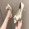 Designer's Party 2023 New Bow Summer Women's High Heels Sandals Sexy Fashion Point Thin High Heels Slippery On Casual High Heels 231221