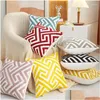 Cushion/Decorative Pillow Pillow Nordic Ins Style Embroidery Er Maze Geometric Decorative Pillows Home Bedroom Soft Bag Sofa Chair Hea Dh7Lh