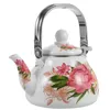 Dijkartikelen sets email theeketel bloemen patroon pot vintage boerderij water kokende koffie