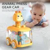 Press Gear Auto Kinderspielzeug Zurückziehen Junge Kinder Trägheitspuzzle Tiere 231221