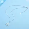 Pendant Necklaces Women Silver Color Hexagram Necklace Wedding Jewelry Set Boucle D'oreille Jewish Star Of David Choker Earring Sets