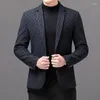 Costumes masculins 2023 Plaid Blazers Men Slim Fit Business Casual Casual Costume Karian Wedding Social Office Coat Streetwear Costume Homme