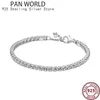 Bangle 925 Sterling Silver New Mother's Day Tennis Eternal Love Women's Pan Bracelet Is Suitable For The Original pan Charm Jewelry