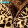 Fclhdwkk barnjackor för flickor vinter våren babyjackor rockar barn leopard jacka kappa varma ytterkläder hoodies kläder 231221