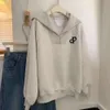 Mantel Trapstar Veet Grey Hoodie Frauen mit halbem Reißverschluss Halsband Eine neue koreanische lose übergroße Jacke für Herbst und Winter 2023