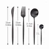 Zestawy zastawy stołowej Zestaw Black Cutlery Strela Strale Złote 16 sztuk Matte widelca Nóż łyżki