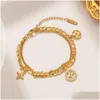 Armband Bijoux Gold Schmuck Platte/Füllung Valentinstag Thanksgiving Titan Paare Mode Spot Großhandel Drop Lieferung Dhl13