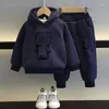 Kledingsets Lente winter Kinderkleding voor kinderen Girls Girls Jongens Hooded sweatshirt broek Dikke warm warm 2 tot 12 jaar Tiener Suits