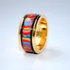 Life Cycle Series 18K guldpläterade emaljbandringar ring för kvinnor märkesdesigner smycken258w