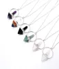 Pendant Necklaces Reiki Healing 7 Chakra Necklace Pendants Pendulum Dowsing Hexagonal Prism Pyramid Natural Crystal Stone Charms J5564008