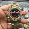 Enorme orologio da polso con lunetta di diamanti 43MM rapper hip hop completamente ghiacciati orologi automatici con cassa in oro 237r