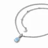 Pingentes S925 Sterling Silver Sky-blue Gem Pingente Colar Moda e Versátil Jóias Para Minoria Feminina