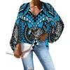 Blouses Femmes Polynésien Tribal Fijian Totem Tatouage Fidji Prints Printemps Automne Femmes Casual Sexy Lanterne Manches V-Shirts Mode Party Top