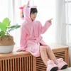 Kigurumi Husky Enfants Paintes de bain Bain de bain Automne Hiver Animal Unicorne Pyjamas pour garçons Robes de serviettes pour garçons