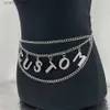 Cinture a catena della vita Rhinestone sexy Big Letter Dichiarazione in giro Donne Punk Punk Nome Word Nome Waist Botta Bisplay Jewelryl231221