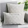 Cushion/Decorative Pillow Pillow Handmade Er Case Ers Home Living Room Decoration Throw White Sofa Nordic Ribbon Embroidery 50X30 45X4 Dhekf