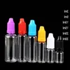 Plastflaska 5 ml 10 ml 15 ml 20 ml 30 ml 50 ml PET -droppflaskor med barnsäkra lock Tunna spetsar E Liquid Anpp -flaskor CQDBV