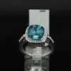 Кольца унисекс с имитацией родия и одним большим квадратным камнем, женское кольцо на палец, свадебные украшения320z