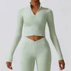 Yoga -outfit Winter Snel drogen met lange mouwen dames ritssluiting yoga jas gym workout kleding push -ups hardloopjas strak naakt fitness topl231221