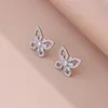 Anhänger Halsketten Sparkly Zirkon Schmetterling Ohrringe Für Frauen Temperament Mode 316L Edelstahl Weiblichen Schmuck Set Großhandel