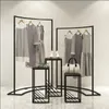 Hangers & Racks Clothing Store Display Rack In The Island Cabinet Women's Shop Horizontal Bar Iron Art160m