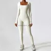 Yoga -Outfit Jumpsuit Fitnessstudio Workout Yoga Kleidung Danz Fitness Langarm ein Stück Sport -Overall sexy enge Kessel Frauen Tracksuitl231221