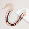 Choker Korean Style Multilayer Rice Bead Halsband Y2K Kvinnans smycken Tillbehör Färgglad för 7st/set