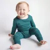 Bamboevezel Peuter Kids Pyjama Kleding Effen Hoge Elasticiteit Ademend Nachtkleding Set Voor 9M7T Jongen Meisje Loungewear 231220