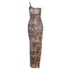 Casual Dresses Slim-Fit Tiger Print Dress med hängslen
