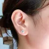 Stud Earrings HOYON Natural Diamond Moissanite Jewelry Women's Garnet Solid S925 Silver Color Orechini Bijoux En