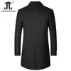 Manlig ullrock fast färg Slim Mid-Längd Windbreaker WARM SIRE-FRESISTANT HERS WOOL COER Business Formal Wear Casual Jacket 231220