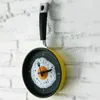 Horloges murales poêle à frire oeuf omelette horloge de conception moderne décor à la maison (pas de batterie incluse) - jaune