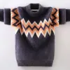 سترة الأطفال للأولاد الشتاء Pullover Boys Knusted Warm Fashion Tops 6 8 10 12 Years Teenage 110-160 231220