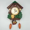 Relógio de cuco com pêndulo relógio de parede sala de estar tempo sino swing alarm watch home arte decoração de 10 polegadas H092233343654