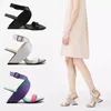 Sandals Handmade Arrival Latest Fashion Ladies Summer Open Toe Roman Thick Heel Women Slide Sexy With Strange Heels