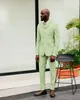 Ternos de casamento elegantes para homens verdes clássicos fit blazer conjunto de festas formais noivo do baile de festas use smokings masculino 2 peças