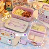 Obudowa stołowa pudełko z przedziałami kontenery do przechowywania kawaii przenośne dla dzieci dla dzieci piknikowe pudełko mikrofalowe pudełko żywności mikrofalowe 231221